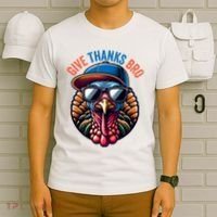Give Thanks Bro Turkey Thankful Thanksgiving T-Shirt thumb 6