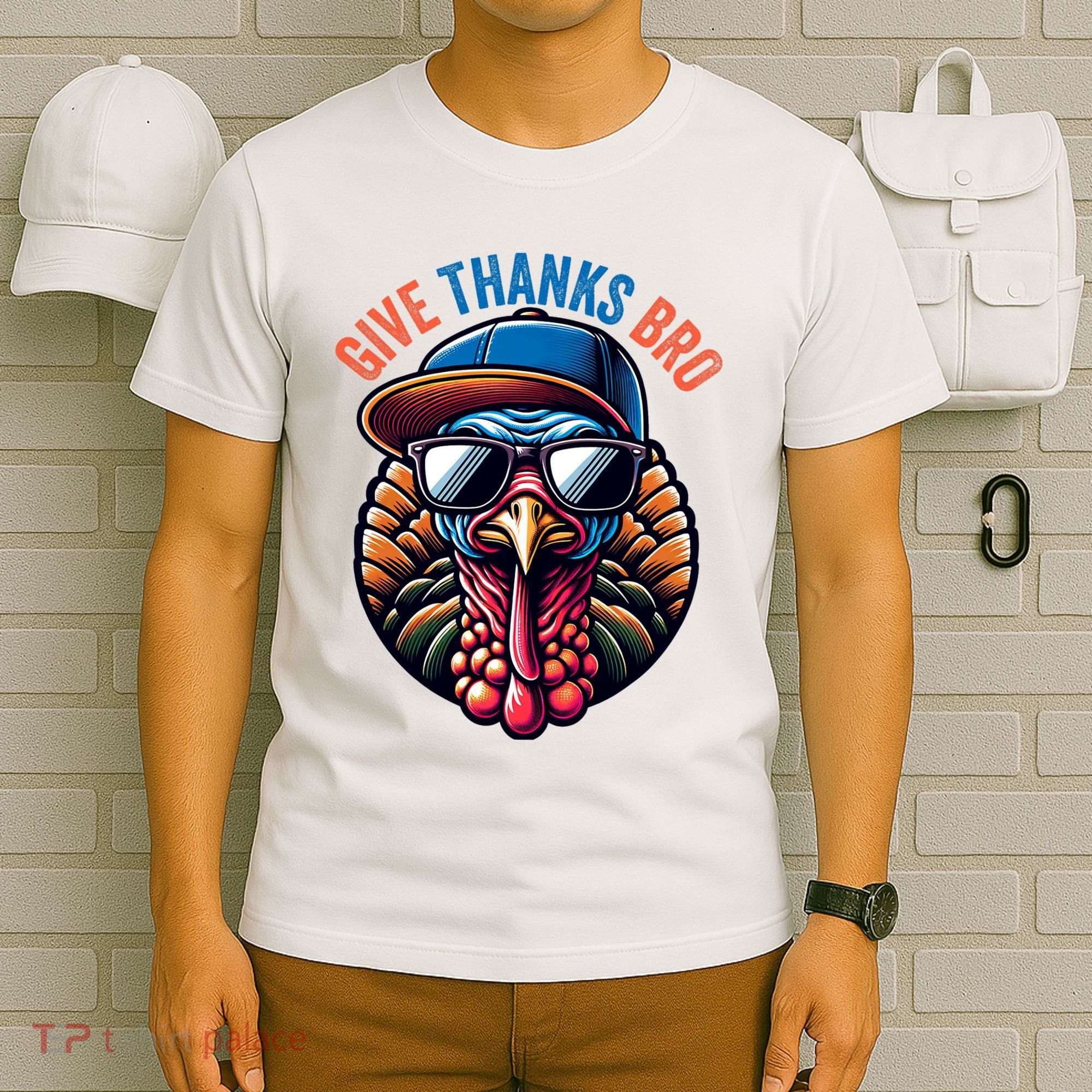 Give Thanks Bro Turkey Thankful Thanksgiving T-Shirt