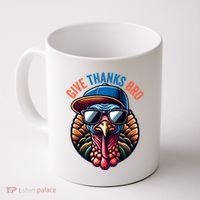 Give Thanks Bro Turkey Thankful Thanksgiving Coffee Mug thumb 0