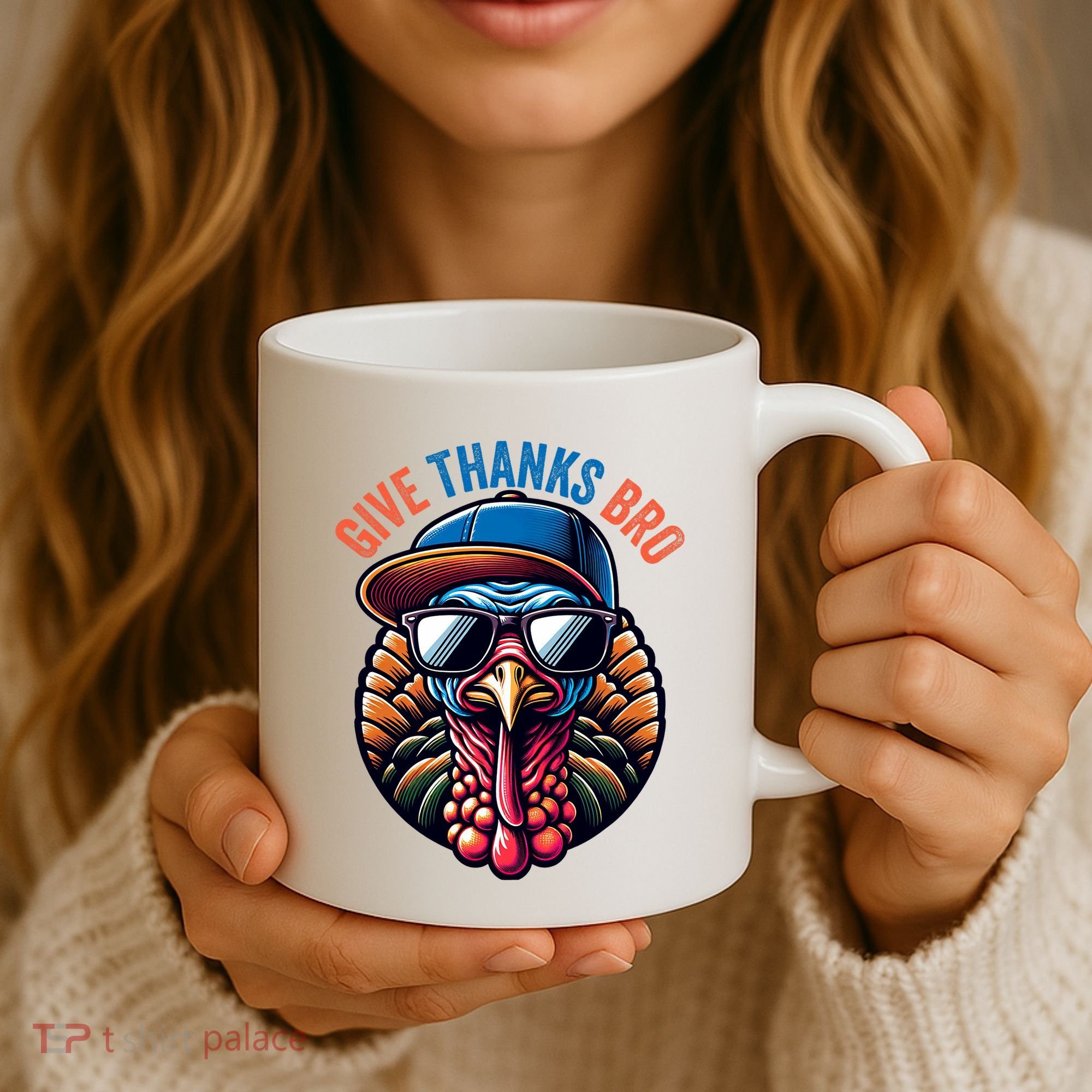 Give Thanks Bro Turkey Thankful Thanksgiving Coffee Mug