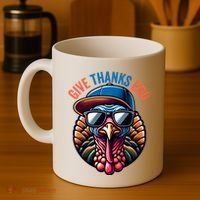 Give Thanks Bro Turkey Thankful Thanksgiving Coffee Mug thumb 4