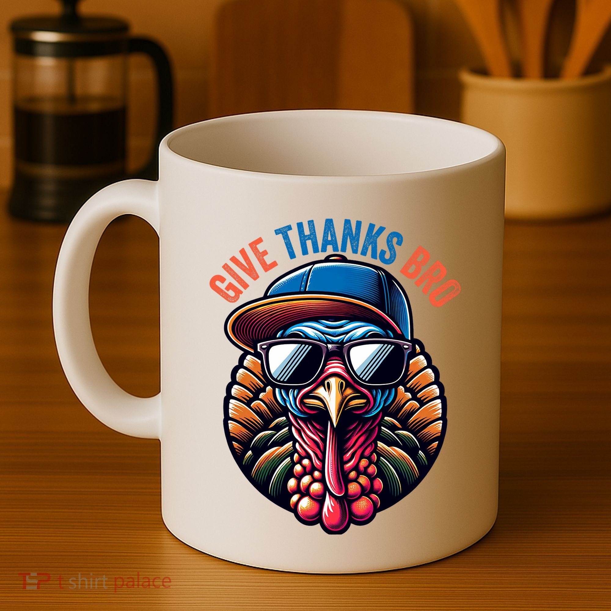 Give Thanks Bro Turkey Thankful Thanksgiving Coffee Mug