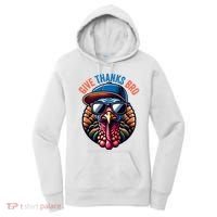 Give Thanks Bro Turkey Thankful Thanksgiving Women's Hoodie thumb 0