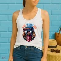 Give Thanks Bro Turkey Thankful Thanksgiving Women's Tank Top thumb 2