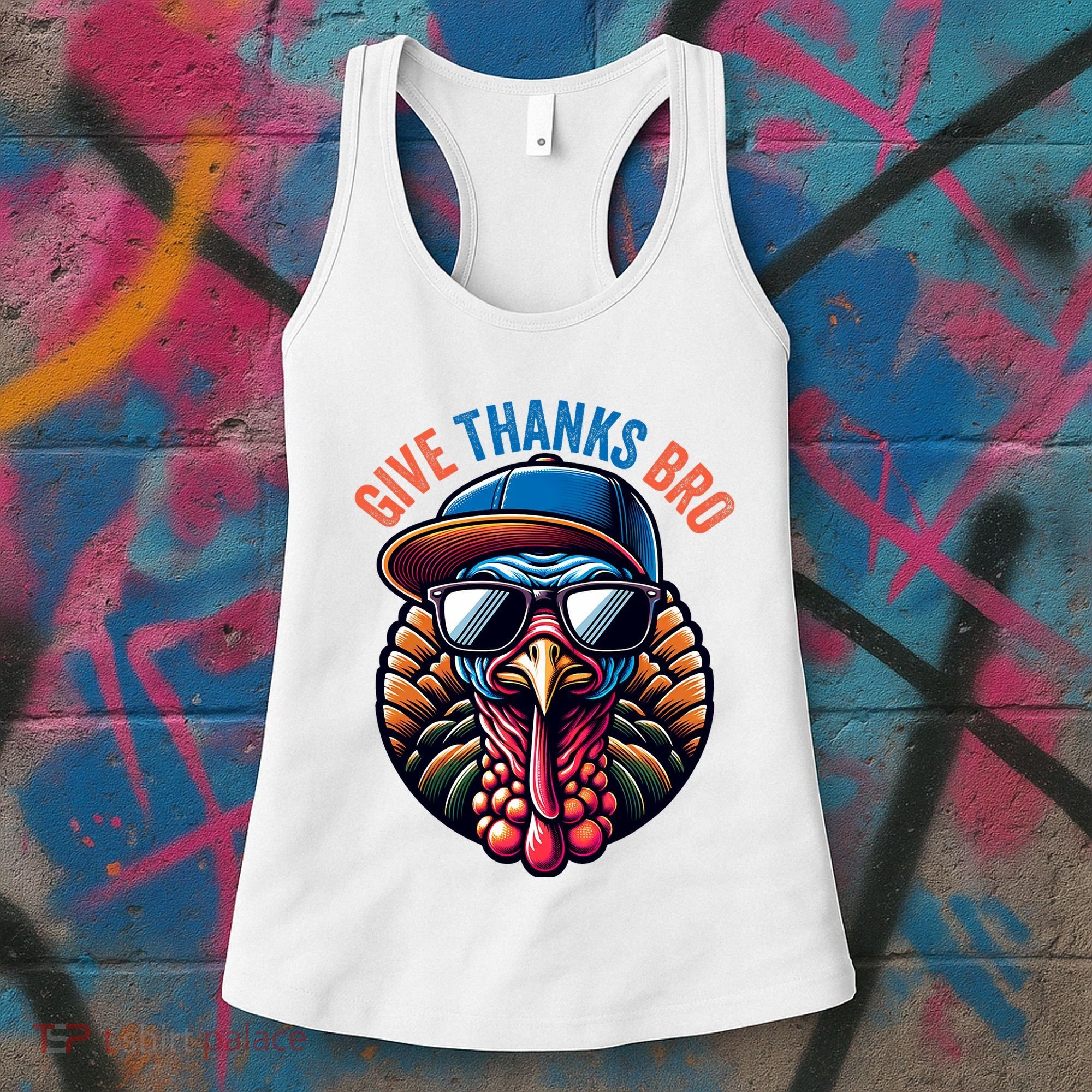 Give Thanks Bro Turkey Thankful Thanksgiving Women's Tank Top