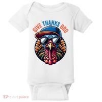 Give Thanks Bro Turkey Thankful Thanksgiving Baby Bodysuit thumb 0
