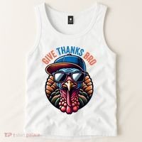 Give Thanks Bro Turkey Thankful Thanksgiving Tank Top thumb 2