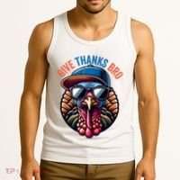 Give Thanks Bro Turkey Thankful Thanksgiving Tank Top thumb 3