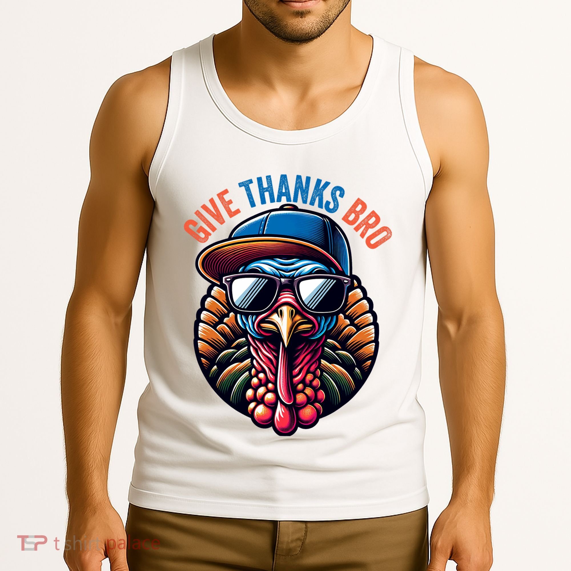 Give Thanks Bro Turkey Thankful Thanksgiving Tank Top