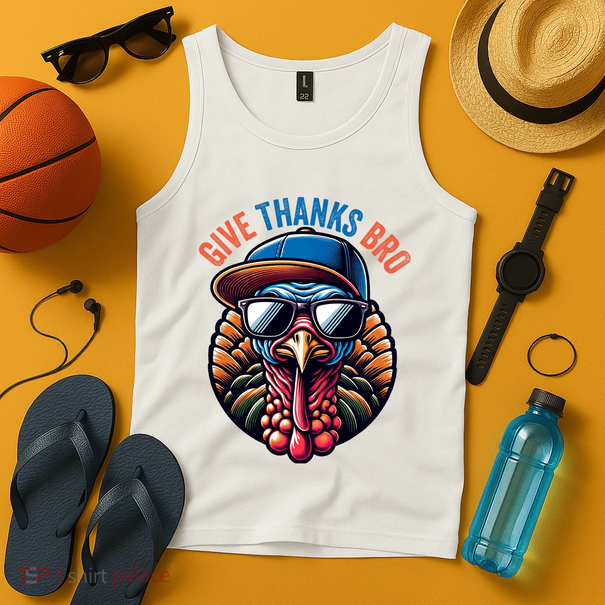 Give Thanks Bro Turkey Thankful Thanksgiving Tank Top