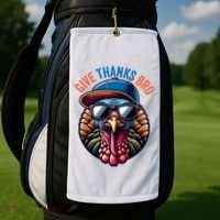 Give Thanks Bro Turkey Thankful Thanksgiving Golf Towel thumb 2