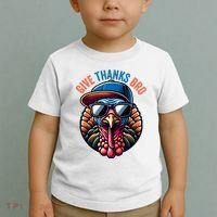 Give Thanks Bro Turkey Thankful Thanksgiving Toddler T-Shirt thumb 2