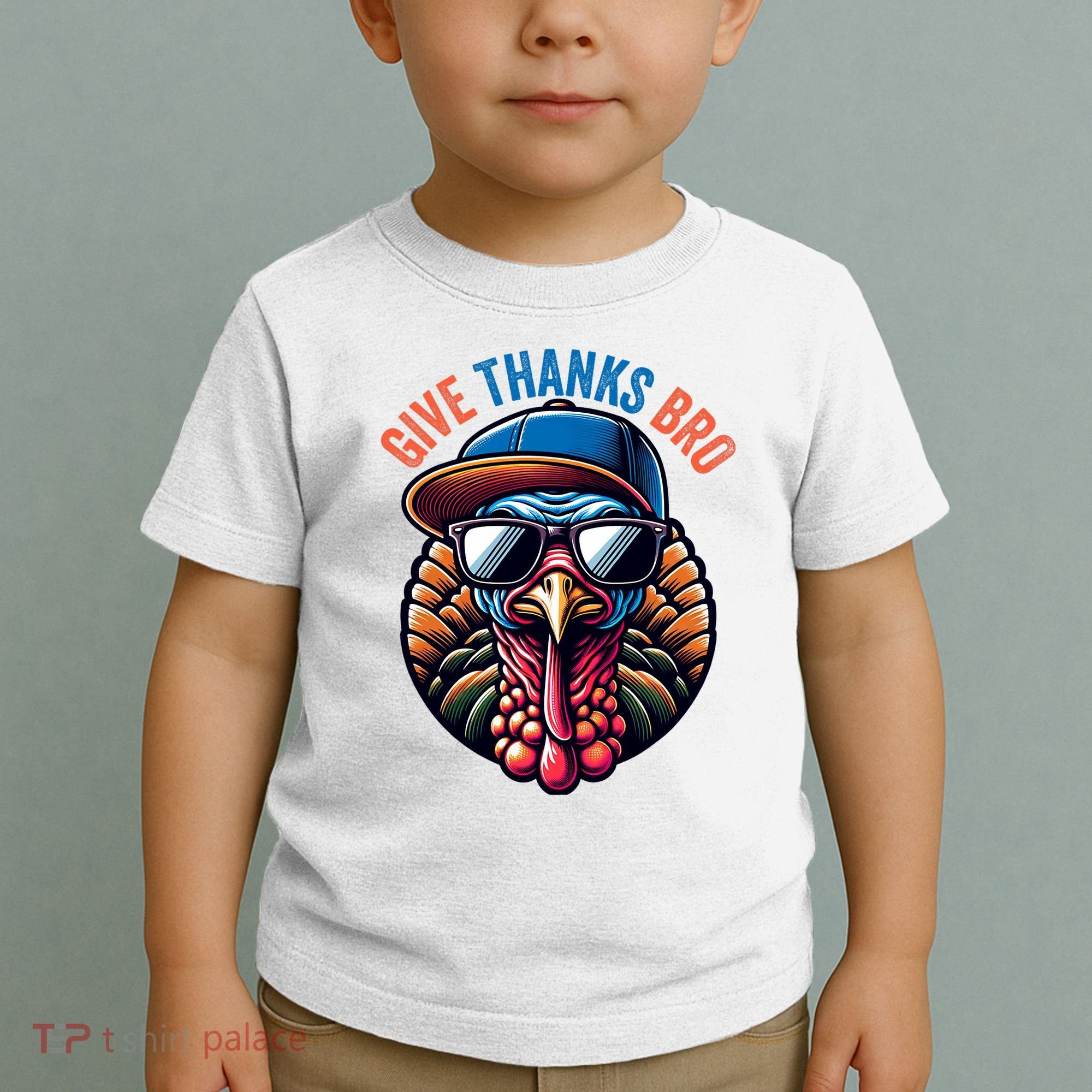 Give Thanks Bro Turkey Thankful Thanksgiving Toddler T-Shirt