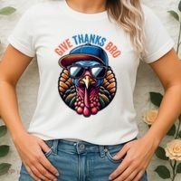 Give Thanks Bro Turkey Thankful Thanksgiving Women's T-Shirt thumb 2