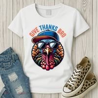 Give Thanks Bro Turkey Thankful Thanksgiving Women's T-Shirt thumb 3