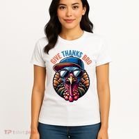Give Thanks Bro Turkey Thankful Thanksgiving Women's T-Shirt thumb 4