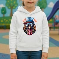 Give Thanks Bro Turkey Thankful Thanksgiving Kids Hoodie thumb 3