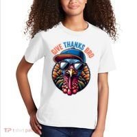 Give Thanks Bro Turkey Thankful Thanksgiving Kids T-Shirt thumb 2