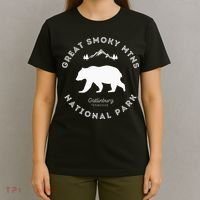 Gatlinburg TN Bear Retro Great Smoky Mountains National Park T-Shirt thumb 4