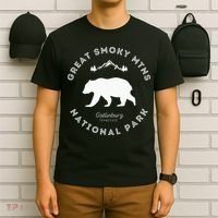 Gatlinburg TN Bear Retro Great Smoky Mountains National Park T-Shirt thumb 6