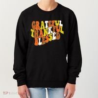 Grateful Thankful Blessed Retro Thanksgiving Women's Sweatshirt thumb 0