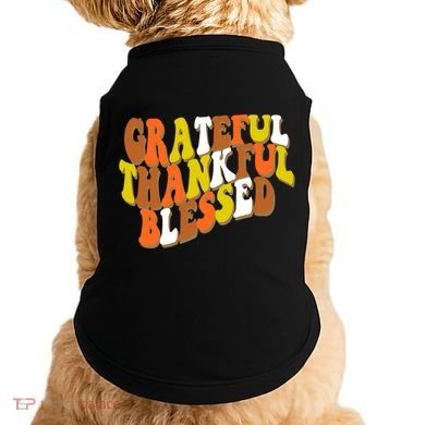 Grateful Thankful Blessed Retro Thanksgiving Doggie Tank
