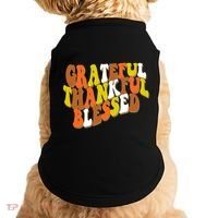 Grateful Thankful Blessed Retro Thanksgiving Doggie Tank thumb 0