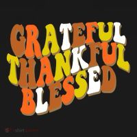 Grateful Thankful Blessed Retro Thanksgiving USA-Made Doggie Bandana thumb 2