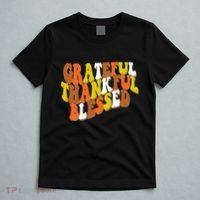 Grateful Thankful Blessed Retro Thanksgiving T-Shirt thumb 5