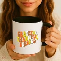Grateful Thankful Blessed Retro Thanksgiving Coffee Mug thumb 3