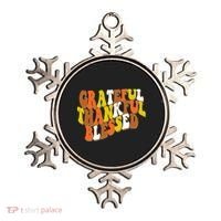 Grateful Thankful Blessed Retro Thanksgiving Ornament thumb 0