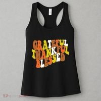 Grateful Thankful Blessed Retro Thanksgiving Women's Tank Top thumb 3