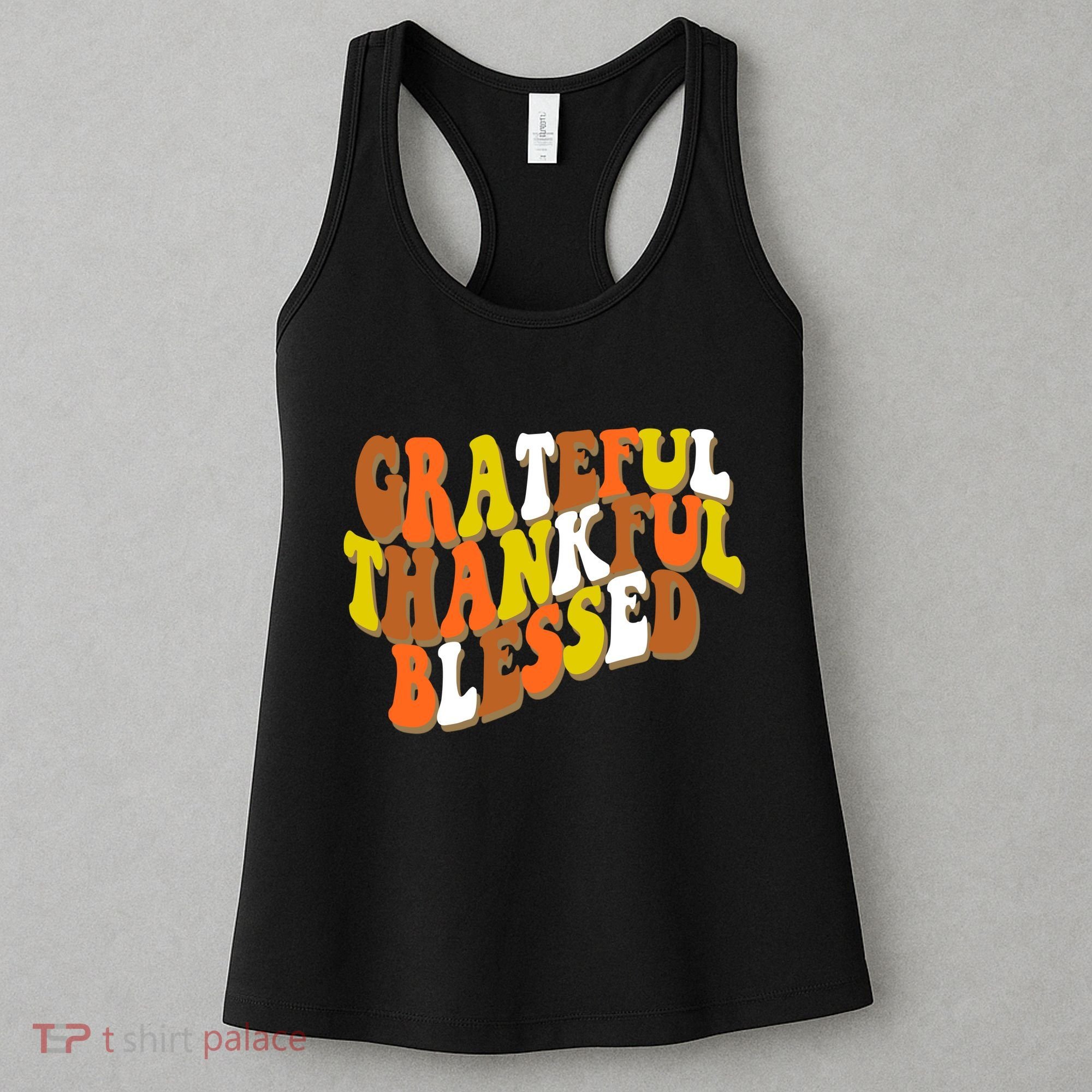 Grateful Thankful Blessed Retro Thanksgiving Women's Tank Top