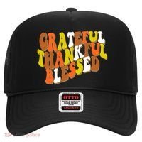 Grateful Thankful Blessed Retro Thanksgiving Hat thumb 0