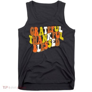 Grateful Thankful Blessed Retro Thanksgiving Tank Top