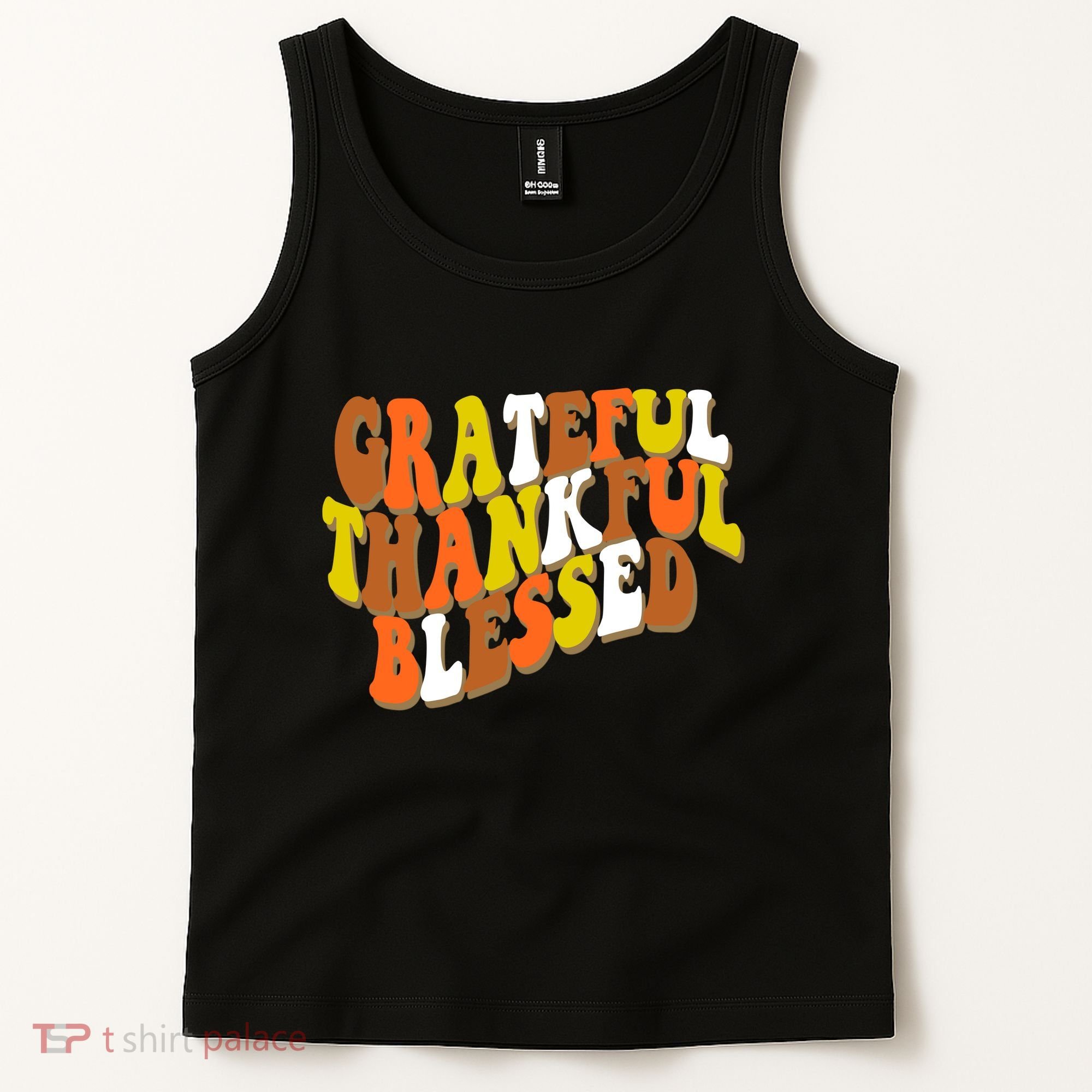 Grateful Thankful Blessed Retro Thanksgiving Tank Top