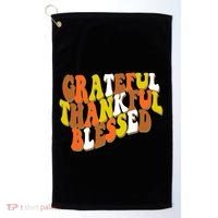 Grateful Thankful Blessed Retro Thanksgiving Golf Towel thumb 0