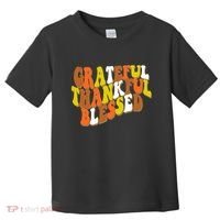 Grateful Thankful Blessed Retro Thanksgiving Toddler T-Shirt thumb 0