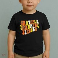 Grateful Thankful Blessed Retro Thanksgiving Toddler T-Shirt thumb 2