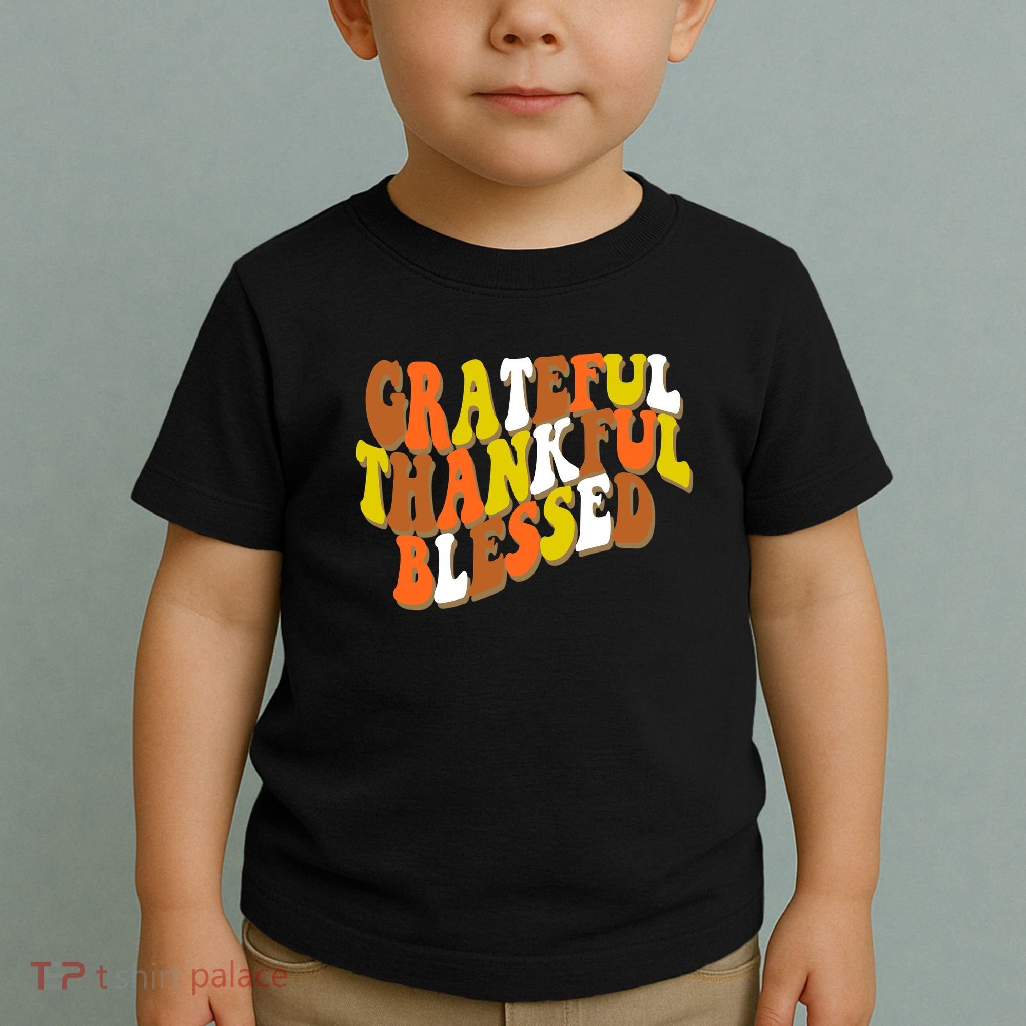 Grateful Thankful Blessed Retro Thanksgiving Toddler T-Shirt