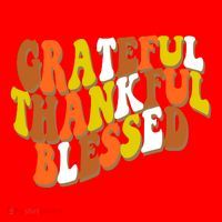 Grateful Thankful Blessed Retro Thanksgiving Santa Hat thumb 1