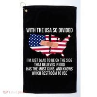 Glad To Be On The Side That Believes In God & Has Most Guns Golf Towel thumb 0