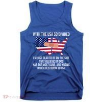 Glad To Be On The Side That Believes In God & Has Most Guns Tank Top thumb 0