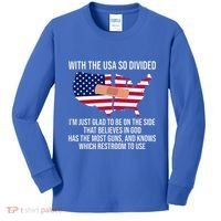 Glad To Be On The Side That Believes In God & Has Most Guns Kids Long Sleeve Shirt thumb 0