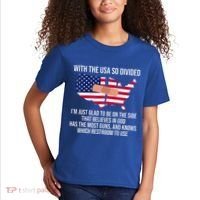 Glad To Be On The Side That Believes In God & Has Most Guns Kids T-Shirt thumb 2