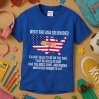 Glad To Be On The Side That Believes In God & Has Most Guns Kids T-Shirt thumb 3