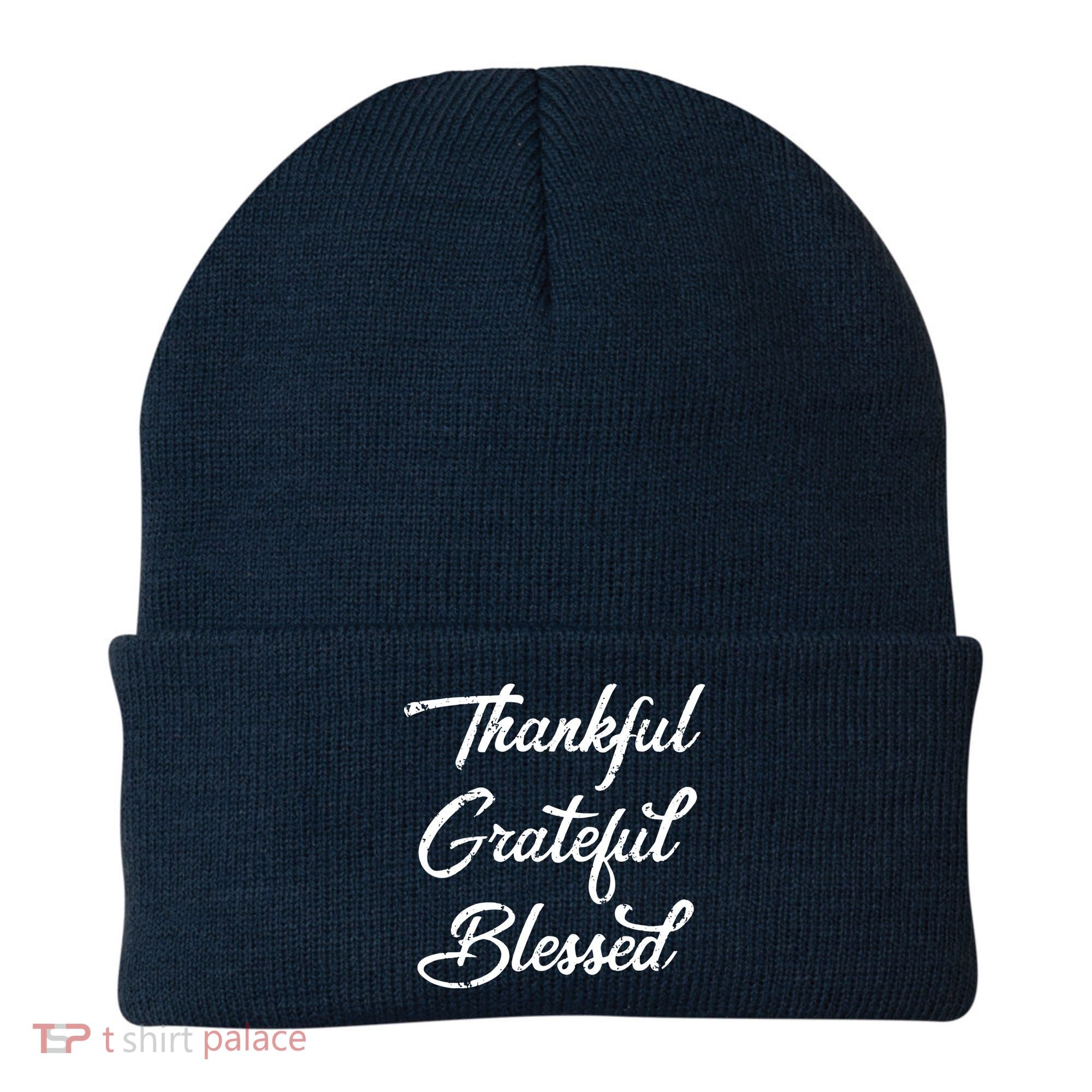 Grateful Thankful & Blessed Thanksgiving Beanie