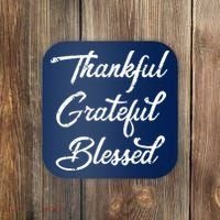 Grateful Thankful & Blessed Thanksgiving Coaster thumb 0