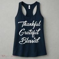 Grateful Thankful & Blessed Thanksgiving Women's Tank Top thumb 3