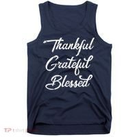 Grateful Thankful & Blessed Thanksgiving Tank Top thumb 0